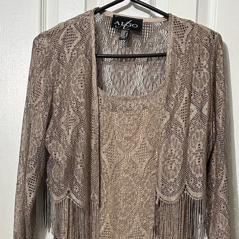 ALGO dress long fringe size 8